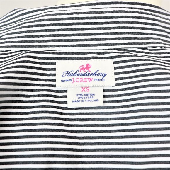 J. Crew Haberdashery Black White Pinstripe Perfect Stretch Button Up Long Sleeve - Picture 15 of 16